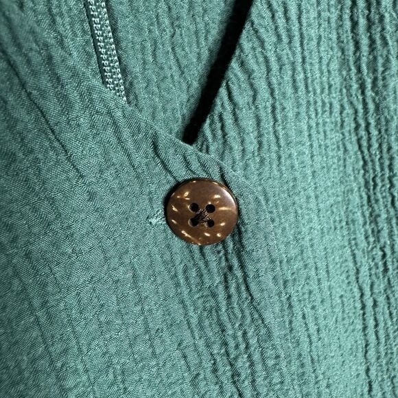 Calvin Klein Green‎ Women’s Romper Size 10 Belted Cropped Career Button Front - Picture 5 of 7